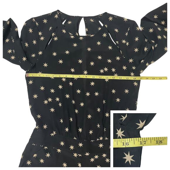 Pam & Gela Long Sleeve Silk Romper - Black & Cream - 0 - Picture 3 of 15